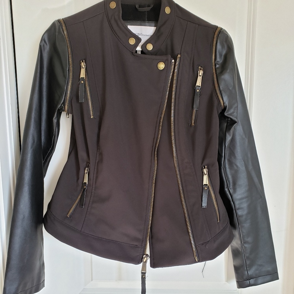 Black leather BCBGenerations Jacket
